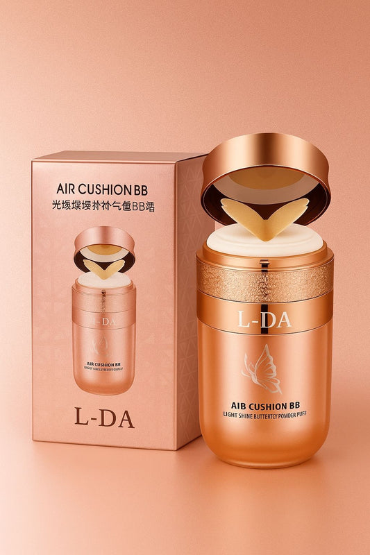 L-DA Air Cushion BB Cream – Butterfly Puff, Moisturizing & Brightening Foundation